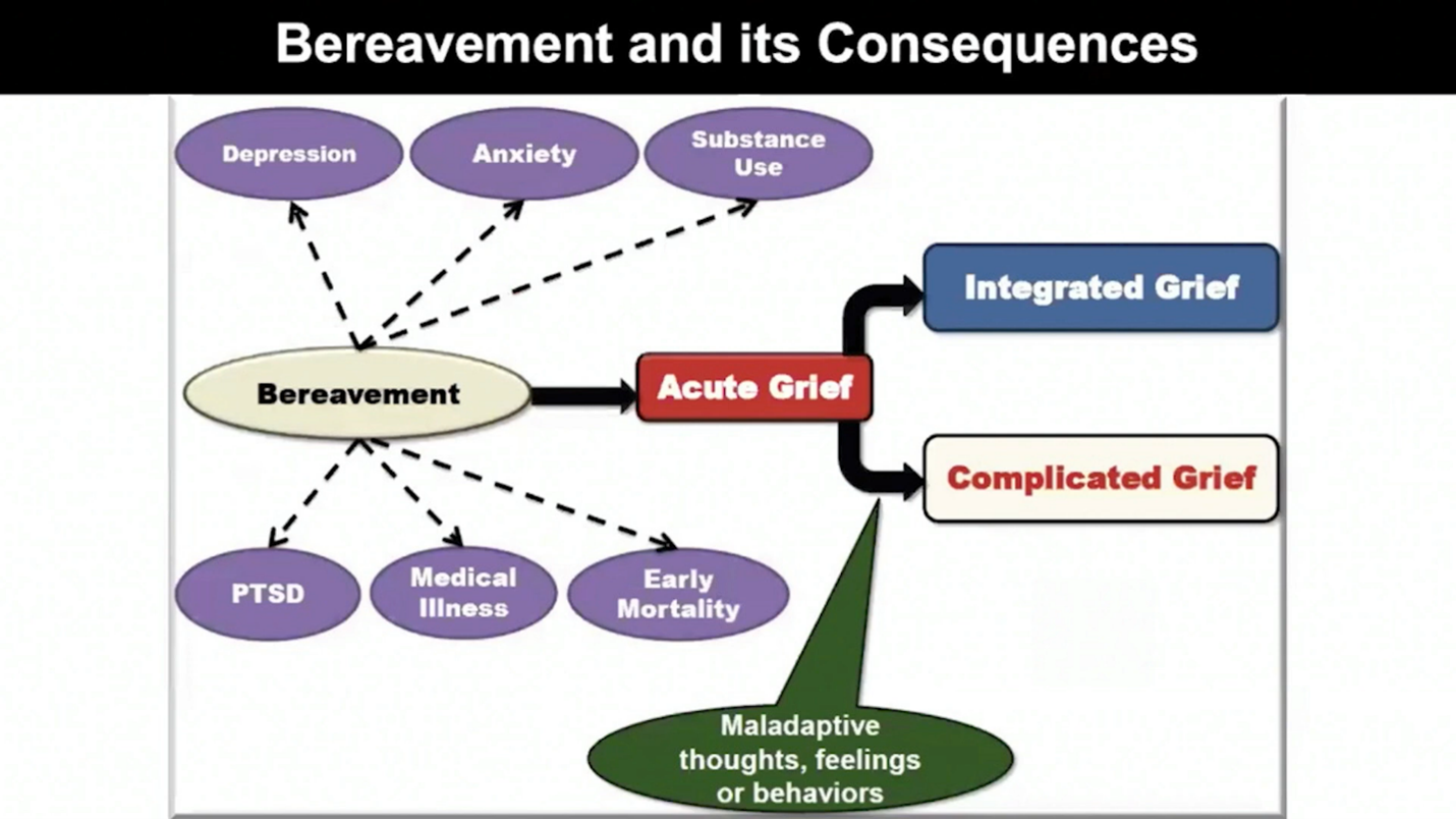 A chart demonstrating bereavement and its consequences
