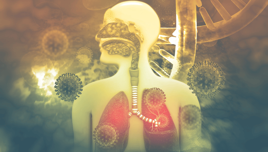 An illustration depicting a body fighting respiratory illness season