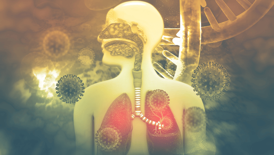 An illustration depicting a body fighting respiratory illness season