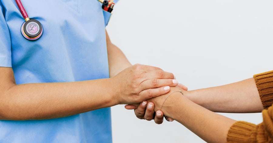 A caregiver assisting a substance use disorder patient